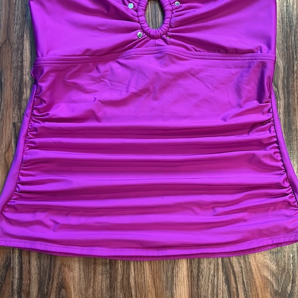 Calvin Klein Solid Halter Tankini Top - Picture 4 of 7